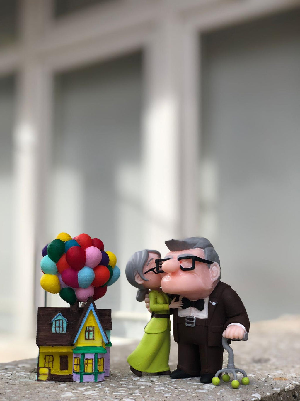 Carl and Ellie Figure – Romantic Couple Statue – Handmade Collector Display