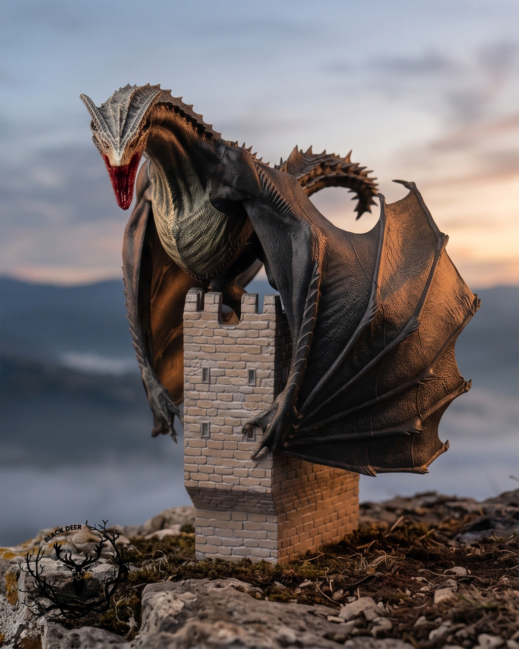 Silverwing Dragon Hand-Painted Collectible Figure – House of the Dragon Inspired 3D Printed Statue