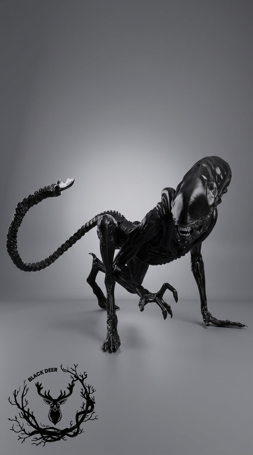 Dev Sci-Fi Canavar Köpeği Heykeli – Gerçek Boyutlu Alien Hunter Replikası, Interstellar Predator Fan Art, Cosplay Dekoru – 2 Metre