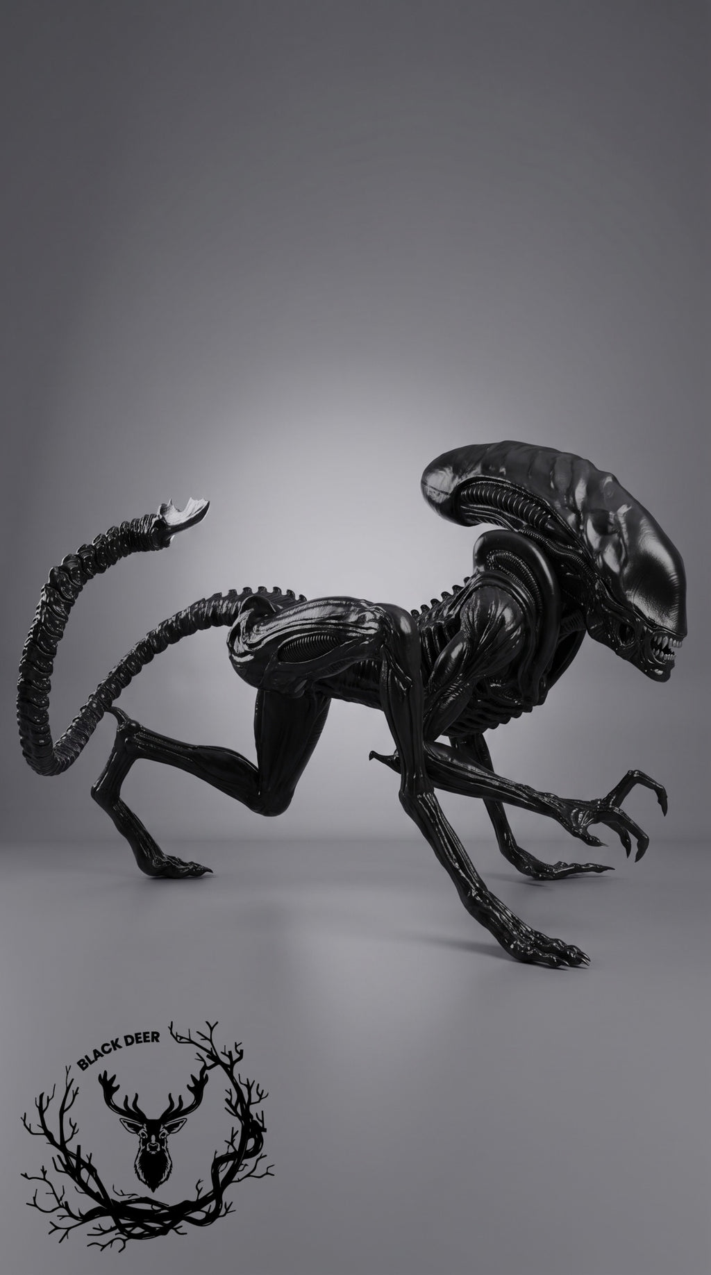 Dev Sci-Fi Canavar Köpeği Heykeli – Gerçek Boyutlu Alien Hunter Replikası, Interstellar Predator Fan Art, Cosplay Dekoru – 2 Metre