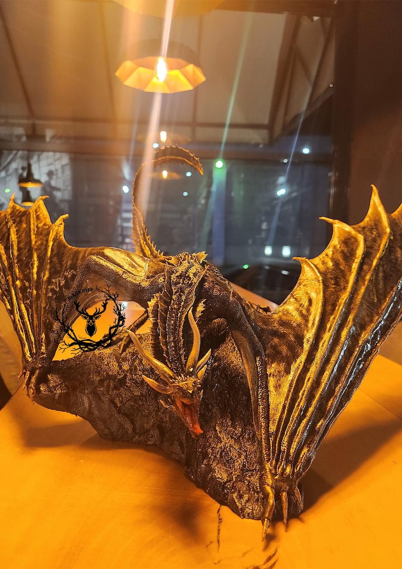 Balerion the Black Dread - Majestic Dragon Heykeli el yapımı hediye koleksiyonu house of dragon