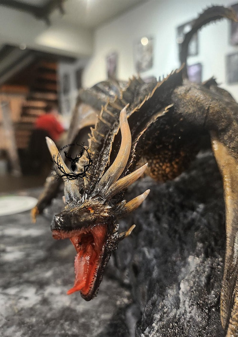 Balerion the Black Dread - Majestic Dragon Heykeli el yapımı hediye koleksiyonu house of dragon