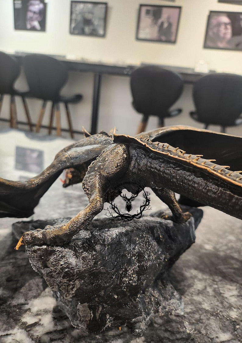 Balerion the Black Dread - Majestic Dragon Heykeli el yapımı hediye koleksiyonu house of dragon