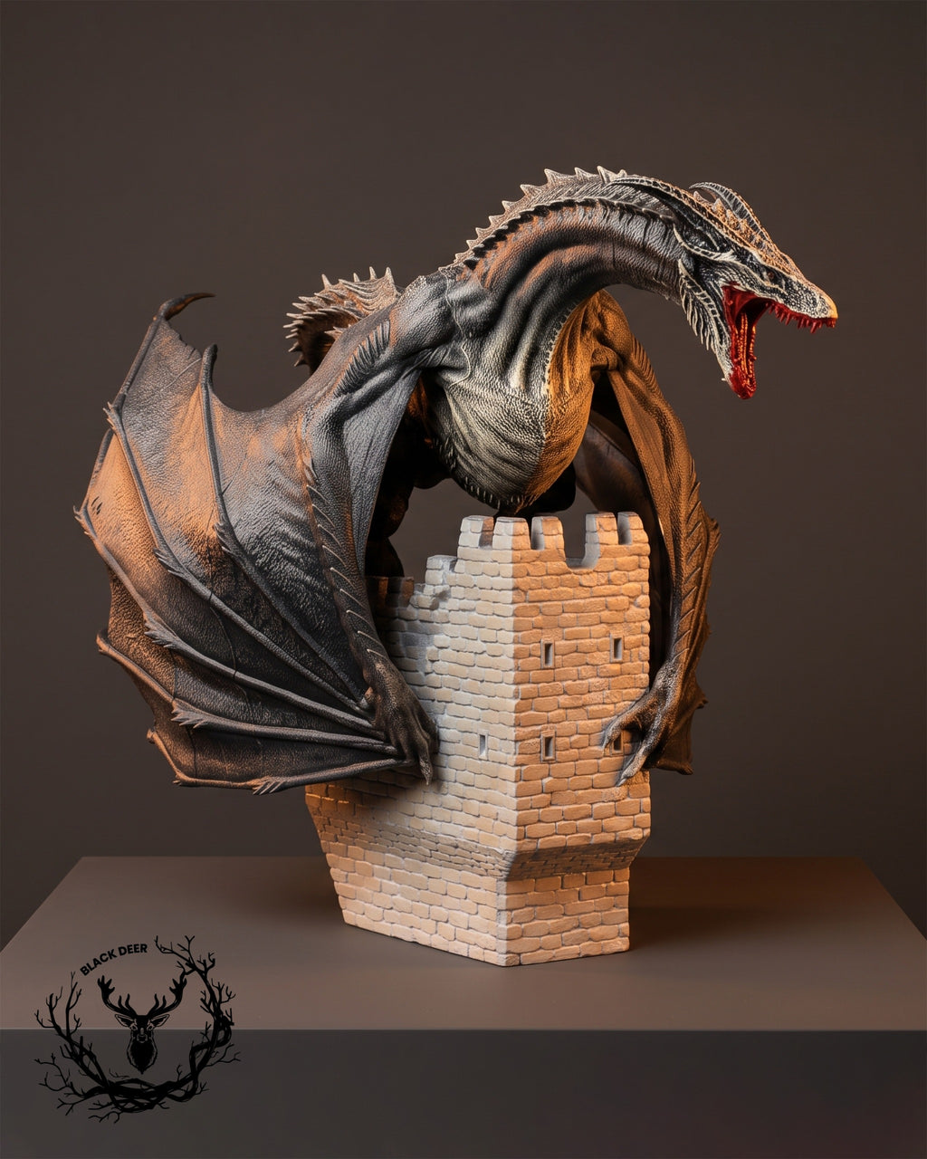Silverwing Dragon Hand-Painted Collectible Figure – House of the Dragon Inspired 3D Printed Statue