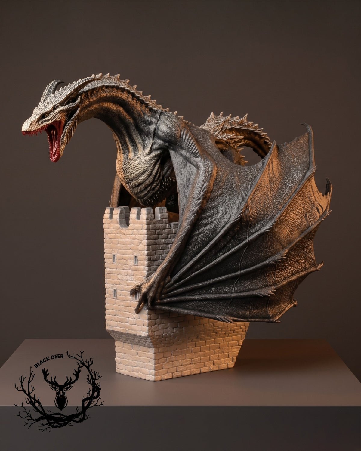 Silverwing Dragon Hand-Painted Collectible Figure – House of the Dragon Inspired 3D Printed Statue