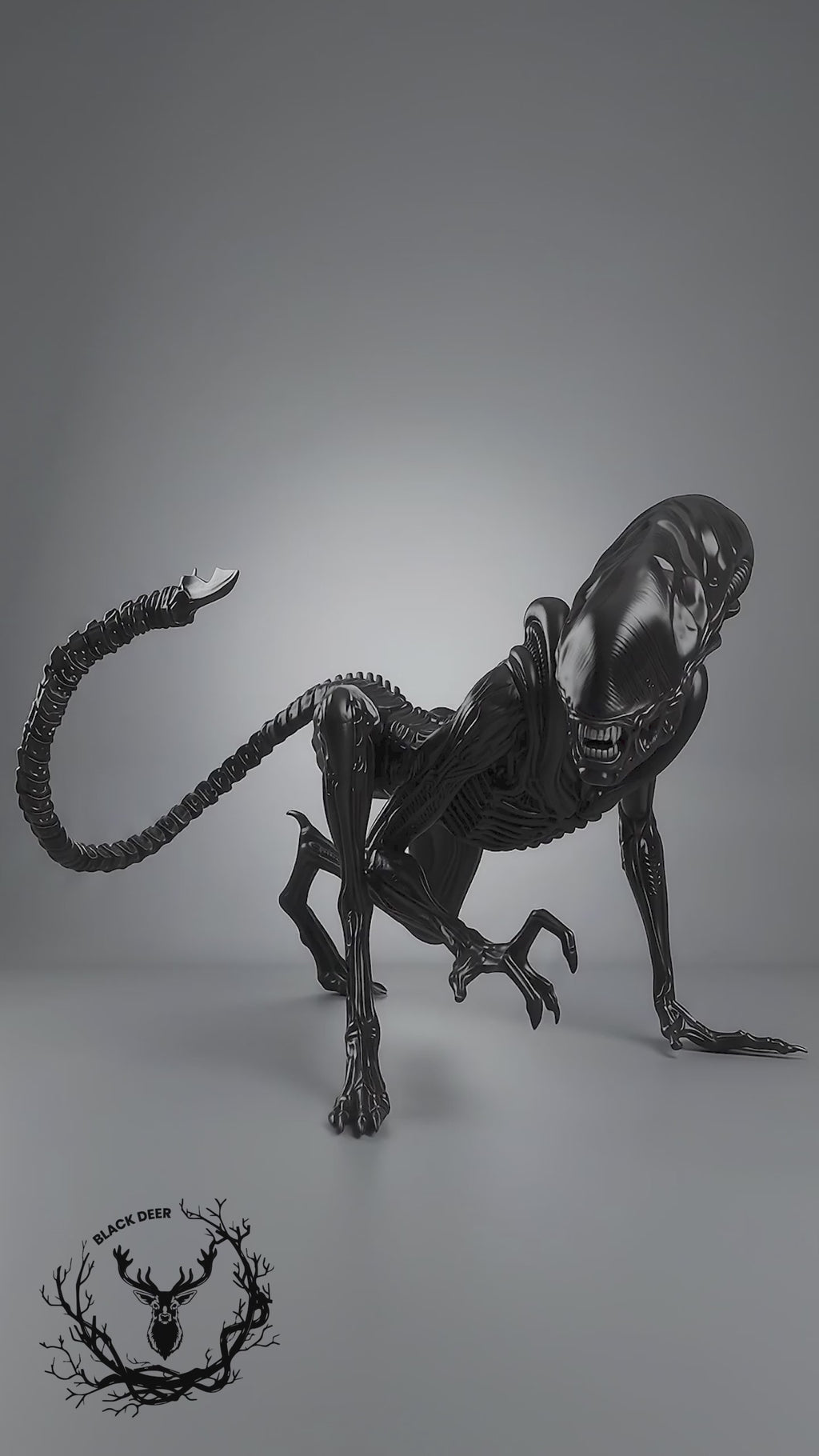 Dev Sci-Fi Canavar Köpeği Heykeli – Gerçek Boyutlu Alien Hunter Replikası, Interstellar Predator Fan Art, Cosplay Dekoru – 2 Metre
